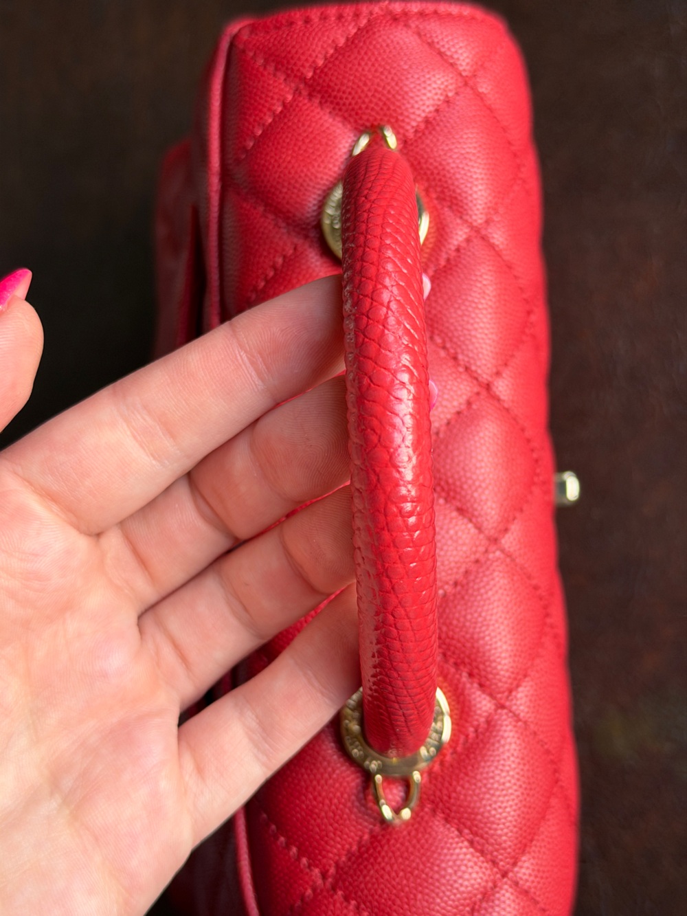 Chanel Caviar Lizard Embossed Quilted Mini Coco Handle Flap Bag - Picture 11 of 13